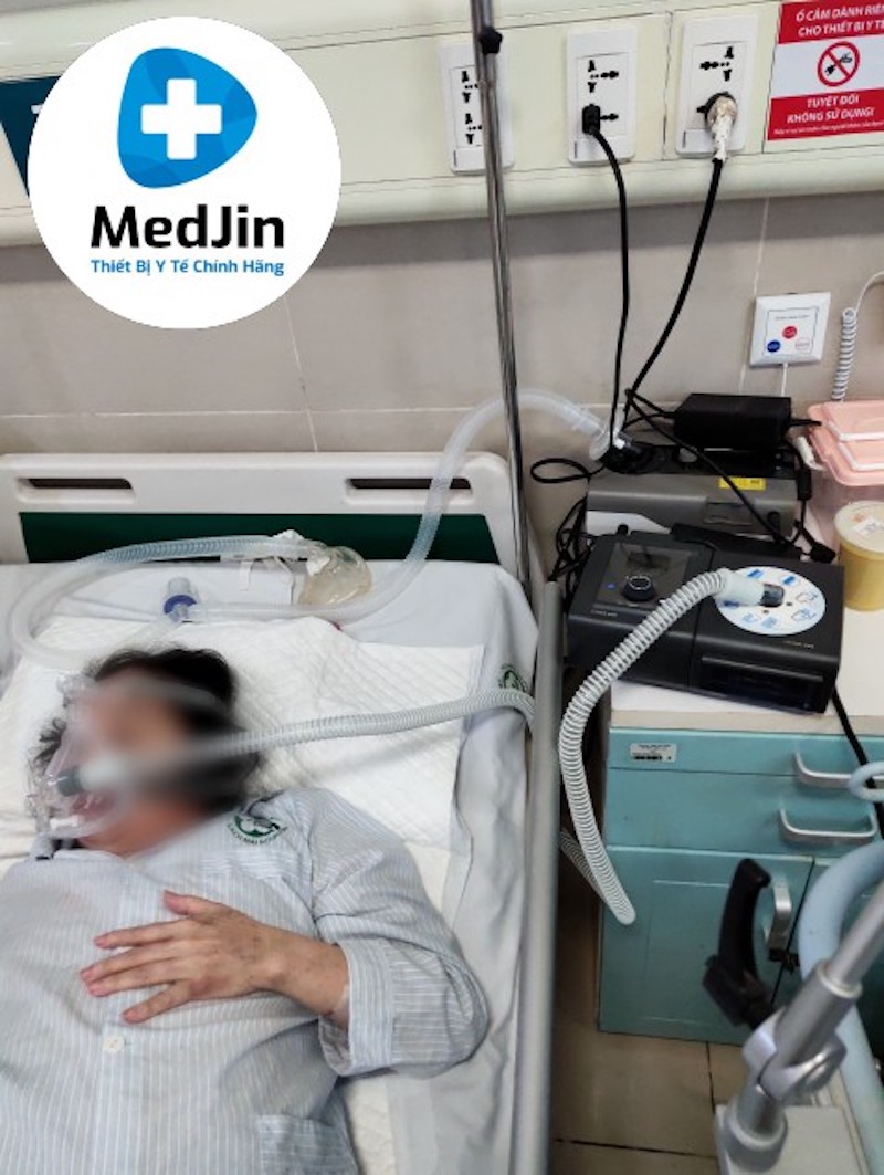 Hình ảnh lắp máy trợ thở thực tế của Medjin.vn
